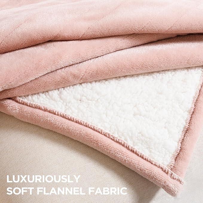 Heated Blanket Electric Throw 50" x 60" -Heated Throw Blanket with 4 Heating Levels & 3 Hours Auto Off,Machine Washable,ETL & FCC Certification(Candy Pink)