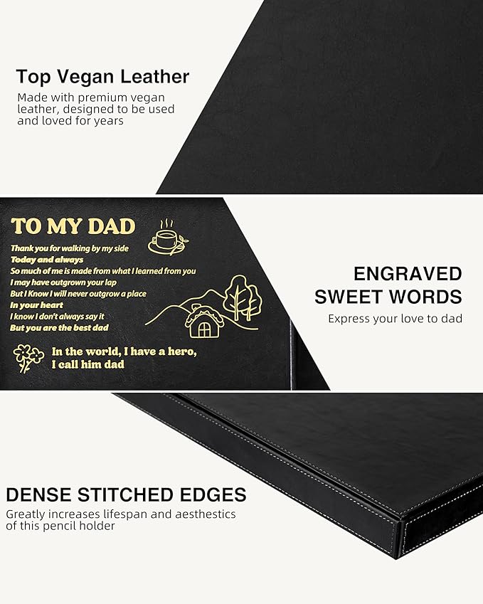 TopMade Wireless Charger Valet Tray, Father's Day Birthday Gifts for Dad, PU Leather Mens Jewelry Box for Iphone Charger, Desk Nightstand Organizer Charging Station Drawer Dresser Organizer(Black)