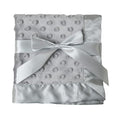 American Baby Company Heavenly Soft Chenille Security Blanket (14" x 14"), 2-Layer Design with Minky Dot & Silky Satin, Gray, for Boys and Girls