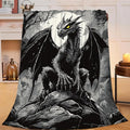 Black Dragon Blanket for Girls Women Boys Men Adults Kids Soft Cozy Fleece Cool Dragon Lovers Throw Blankets Gifts Warm Flannel Plush Lightweight Decor for Couch Bed Sofa 60"X50"