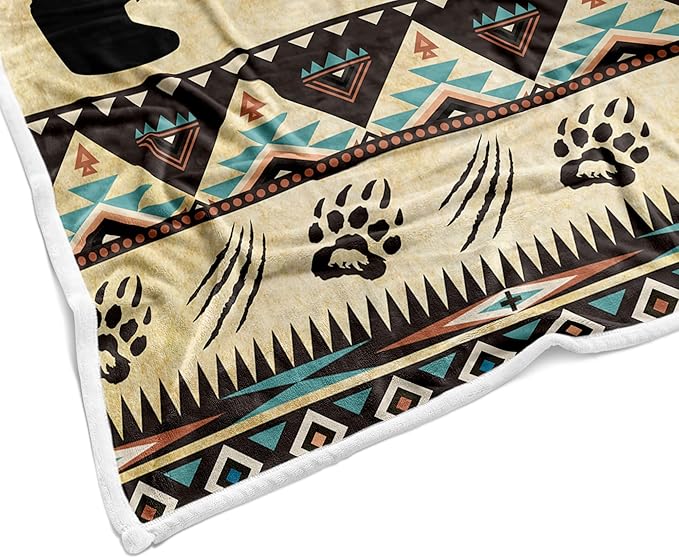 Rustic Cabin Throw Blankets, Hunting Camping Cozy Warm Bed Couch Blanket, Rustic Bear Moose Forest Vintage Western Decor Theme Fleece Flannel Throws to Decorate the Room and Bedroom 60X80IN（Yellow）