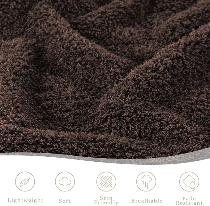 Exclusivo Mezcla Fleece King Size Bed Blanket, Ultra Soft, Lightweight and Fuzzy Coffee Blanket for Women, Home Decor, 90x104 Inches