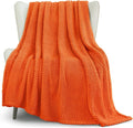 Whale Flotilla Extra Large Fuzzy Fleece Throw Blanket for Couch, 50x70 Inch Fluffy Warm Soft Jacquard Blankets for All Season, Lightweight and Cozy, Burnt Orange