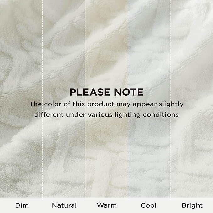 Bedsure Gentlesoft Sherpa Fleece Throw Blanket for Couch - Fluffy & Cozy Cable Jacquard Tufted Throw for Women Gift, Thick and Warm Christmas Blanket for Winter, Cream, 50x60 Inches