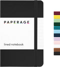 PAPERAGE Lined Pocket Journal Notebook, 1 Pack, (Black), 160 Pages, Small, 3.6 inches x 5.6 inches - 100 gsm Thick Paper, Hardcover, Single