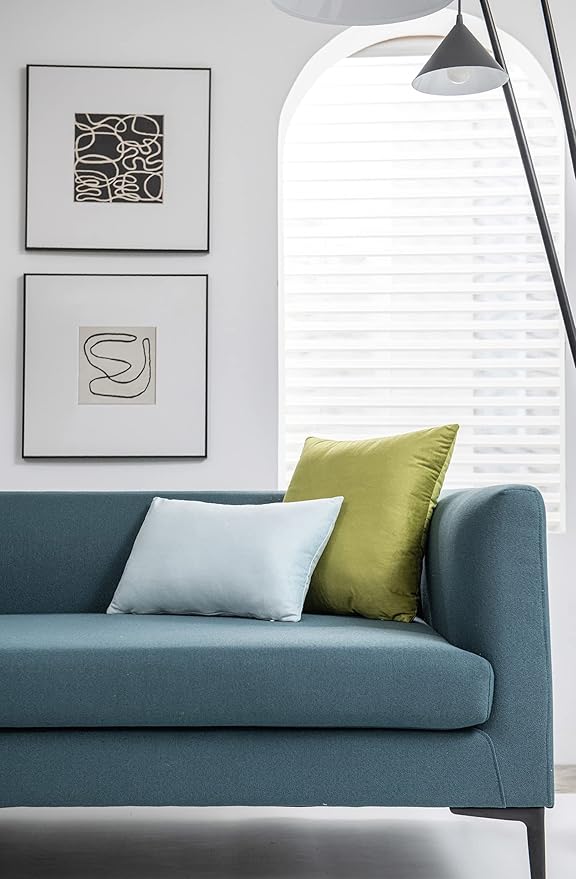 DEZENE Throw Pillow Covers 20x20 Chartreuse: Pack of 2 Cozy Soft Velvet Square Modern Luxury Decorative Throw Pillow Cases for Sofa Couch Living Room Bed Home Decor