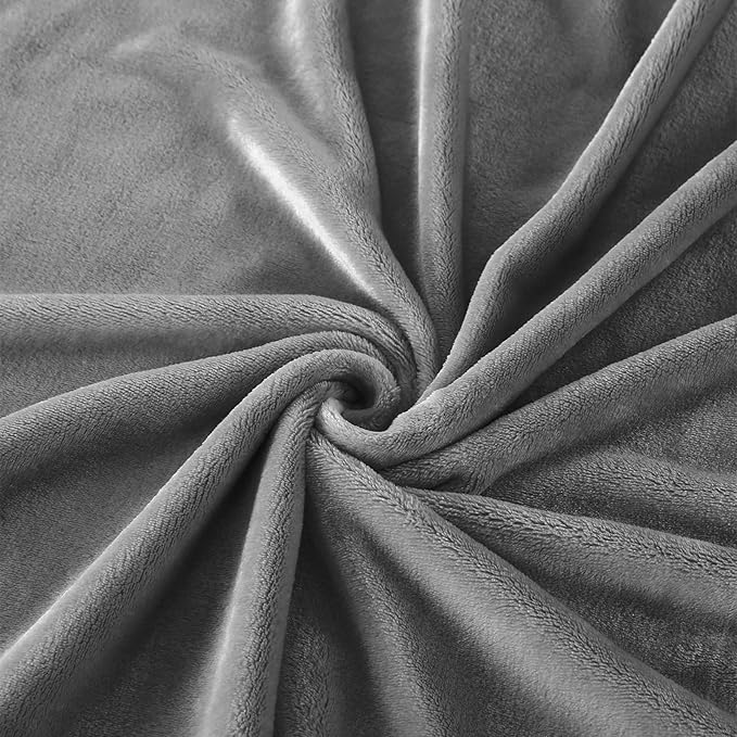 TASTHROW Lightgrey Throw Blanket 50x60 Inches, Soft Plush Cozy Fleece Flannel Throw Blanket, Lightweight Warm Throws for Bed, Couch, Bedroom and Living Room, All Seasons