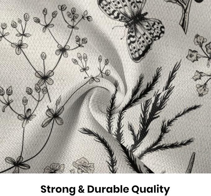 AEIOAE Spring Pillow Covers 20x20 Inch Set of 2,Black Gray Wild Flower Plant Throw Pillows Case,Seasonal Floral Outdoor Decorative Square Linen Farmhouse Decor Cushion Covers for Home Sofa Bed Couch