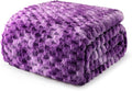 Exclusivo Mezcla Fleece Queen Blanket for Bed, Extra Large Fuzzy Tie-dye Purple Bed Blankets, Soft Cozy Plush Sofa Throws for All Seasons, 90x90 Inches