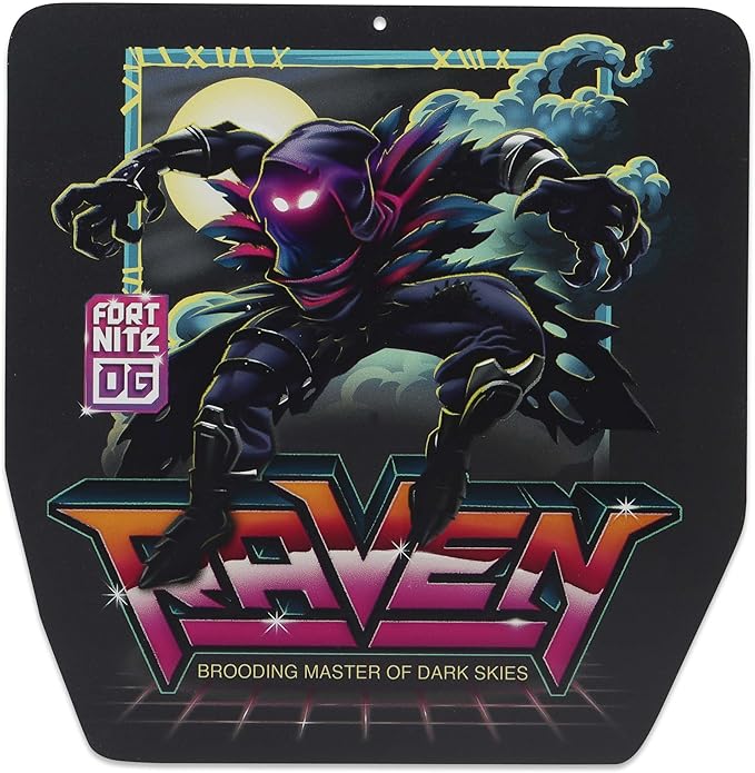 Fortnite Raven Metal Wall Decor - Dark Raven Sign for Bedroom or Game Room