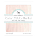 Amazing Baby Cellular Blanket, Premium Cotton Knit, Ultra Soft, Breathable, Cozy Gift for Baby Boys and Girls, Favorite Toddler Blanket, 44 x 44 inches (112 x 112 cm), Soft Pink