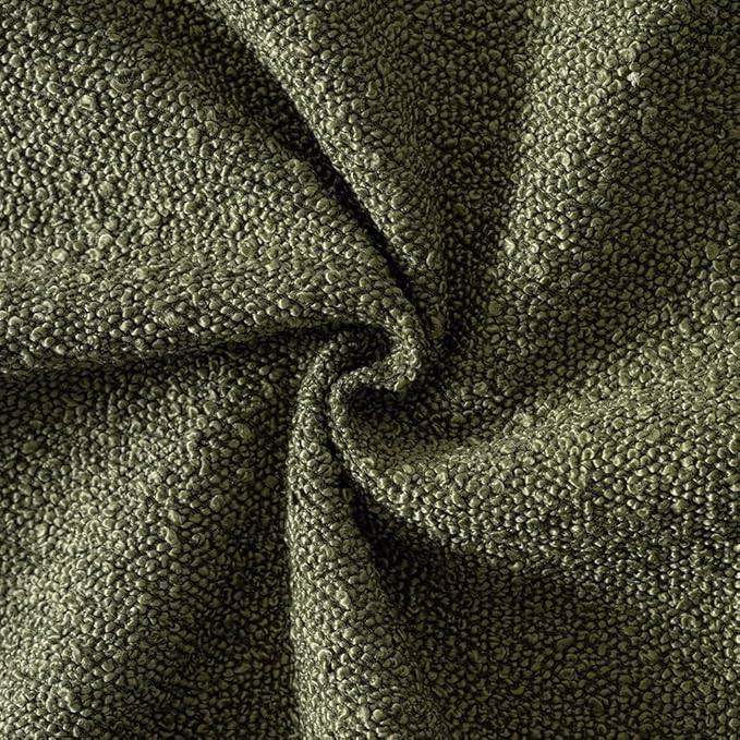 MIULEE Textured Boucle Throw Pillow Cover Olive Green Accent Solid Lumbar Spring Pillow Case Decorative Soft Pack of 1 Couch Cushion Chair Sofa Bedroom Livingroom Home Decor,12x20 Inch