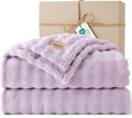 Bedsure 3D Fleece Bubble Blanket - GentleSoft Purple King Blanket for Bed Sofa Room Decor - Luxury Soft Cozy Gifts for Her, Lightweight, All Seasons, Light Purple, 108"×90"