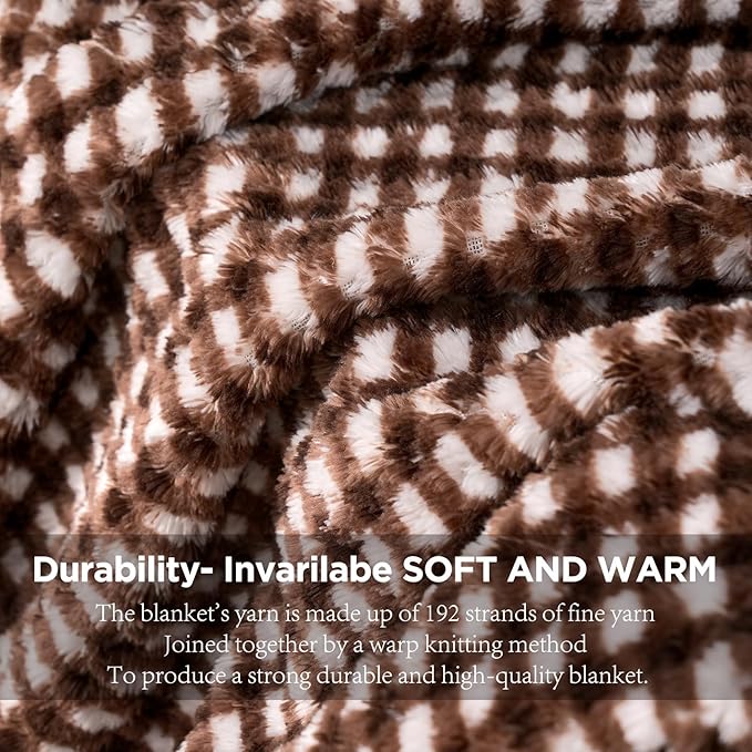 Zyrah Super Soft Throws for Couch Fleece Throw Blanket Lightweight Decorative Fuzzy Cozy Blankets for Sofa Chair Bed (C-Brown, Throw(40"x50"))