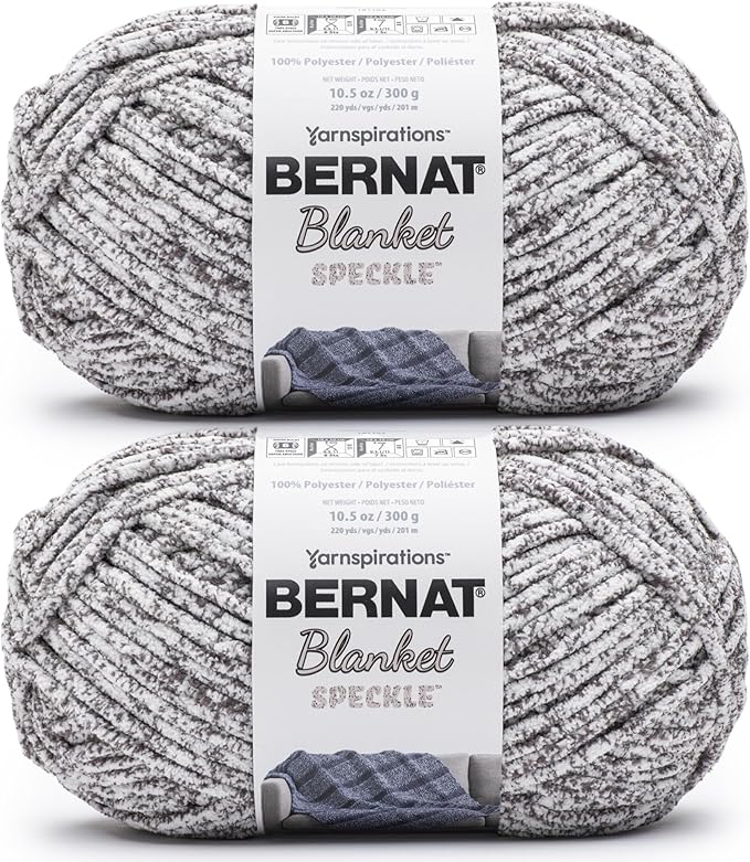 Bernat Blanket Speckle Dapple Shadow Yarn - 2 Pack of 10.5oz/300g - Polyester - #6 Super Bulky - 220 Yards - Knitting & Crochet
