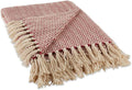 DII Chevron Throw Collection Handloomed Cotton, 50x60, Barn Red