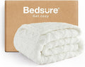 Bedsure Gentlesoft Sherpa Fleece Blanket Twin Size for Bed - Fluffy & Cozy Cable Jacquard Tufted for Women Gift, Thick and Warm Christmas Blanket for Winter, Cream, 60x80 Inches