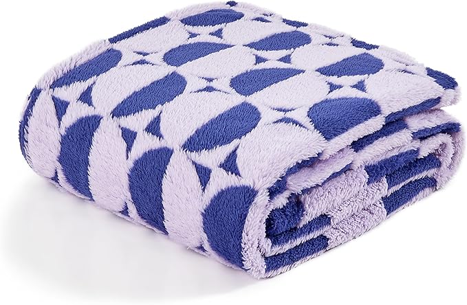 3D Circle Pattern 300 GSM Purple and Blue Couch Throw Blanket - Thick Throw Blankets for Women,Warm Small Throw Blanket, 50x60 Inches