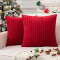 UGASA Pack of 2 Christmas Velvet Soft Warm Throw Pillow Covers Set Cushion Cases Pillowcases for Livingroom/Bedroom/Sofa, 20"x20"(50x50cm), Burgundy