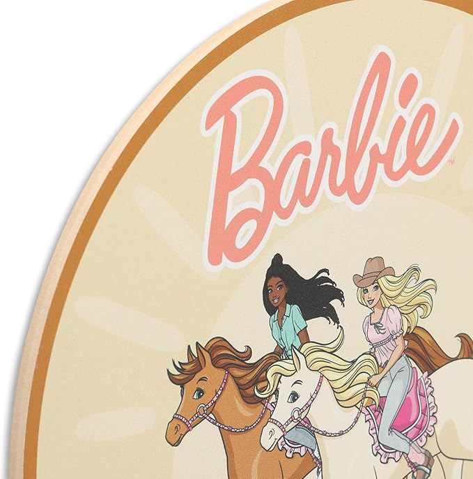 Mattel Barbie Trailblazer Wood Wall Decor - Western Themed Barbie Wall Art for Bedroom or Play Room