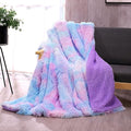 DANGTOP Fuzzy Faux Fur Throw Blanket, Tie Dye Fluffy Blanket, Super Soft Purple Blanket for Girls, Luxury Cozy Warm Plush Thick Sherpa Throws for Bed Couch Living Room (Purple, 50X60 inches)