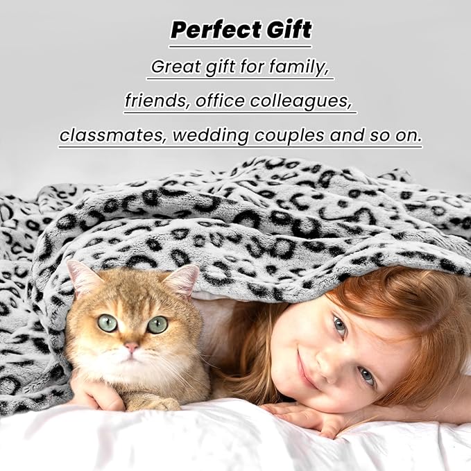 Black Blanket Twin Size, Lightweight Soft Fuzzy Cozy Plush Twin Cheetah Print Fleece Throws for Bed Couch Home Bedroom Dorm Decor All Season 60" x 80"