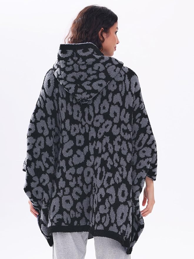 WDCOZY Wearable Blanket Hoodie Poncho Throw Comfy Soft Warm Cape Shawl Cozy Cloak Wrap Hooded with Sleeves For Women Adults