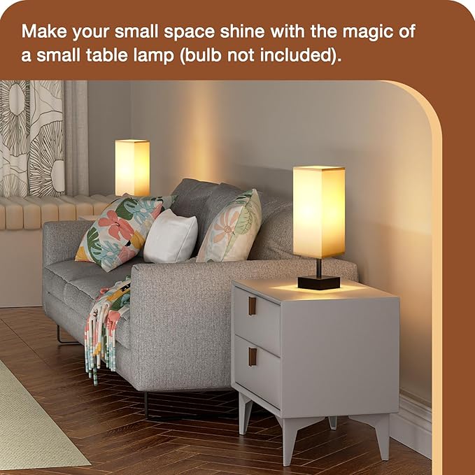 aooshine Gray Small Bedside Lamp for Bedroom - Minimalist Nightstand Lamp with Silver Base