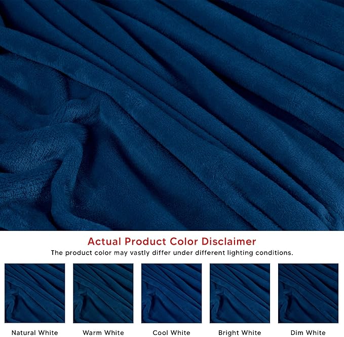 Utopia Bedding Navy Fleece Blanket Twin Size Lightweight Fuzzy Soft Anti-Static Microfiber Bed Blanket (60x80 Inch)