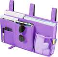 Joyfulife Bedside Caddy Bunk Bed Organizer Bedside Storage Organizer Hanging Bed Organizer Storage Bag Pocket for Bunk and Hospital Beds, College Dorm Rooms Baby Bed Rails Camp 8 Pockets (Purple)