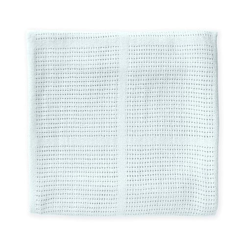 Amazing Baby Cellular Blanket, Premium Cotton Knit, Ultra Soft, Breathable, Cozy Gift for Baby Boys and Girls, Favorite Toddler Blanket, 44 x 44 inches (112 x 112 cm), Soft Blue