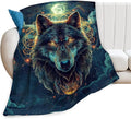 Wolf Fantasy Throw Blanket - Gifts and Decor for Girls, Boys, Women, Men, Kids, Adults - Soft Warm Cozy Fleece for Couch, Sofa, Bed 80"x60"