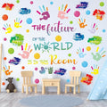 Colorful Inspirational Wall Decals for Classroom Decor, Vinyl Paint Splatter Handprint Inspirational Quotes Wall Stickers for Kids Bedroom School Nursery Decorations
