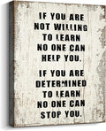 Determined to Learn Motivational Wall Art Zig Ziglar Inspirational Sayings Poster Positive Quotes Wall Decor for School Classroom Library Dorm Home Office Decoration Encouragement Gifts Framed 12x16