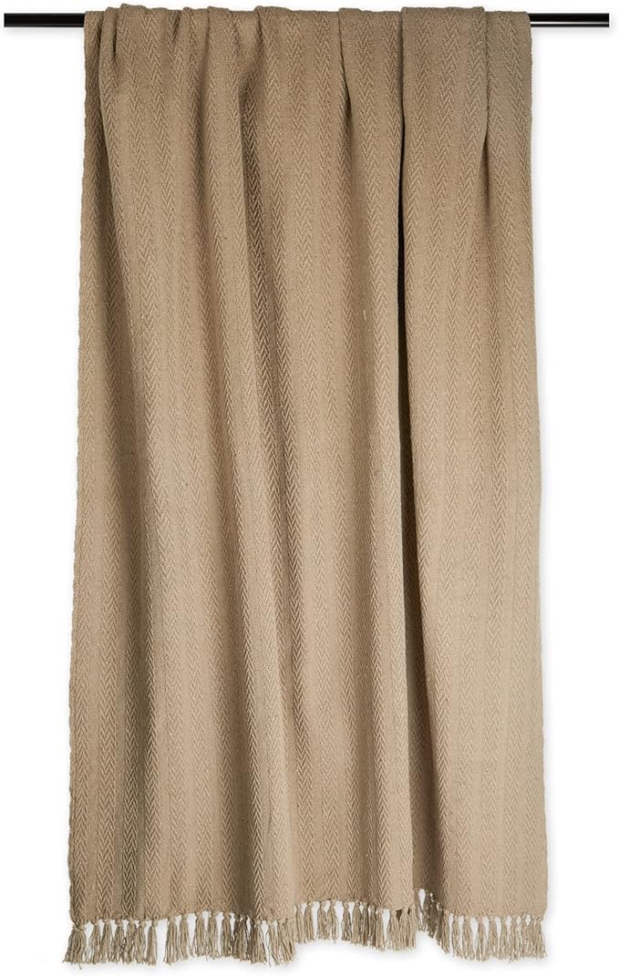 DII Industrial Tonal Textured Woven Throw 50x60, Stone