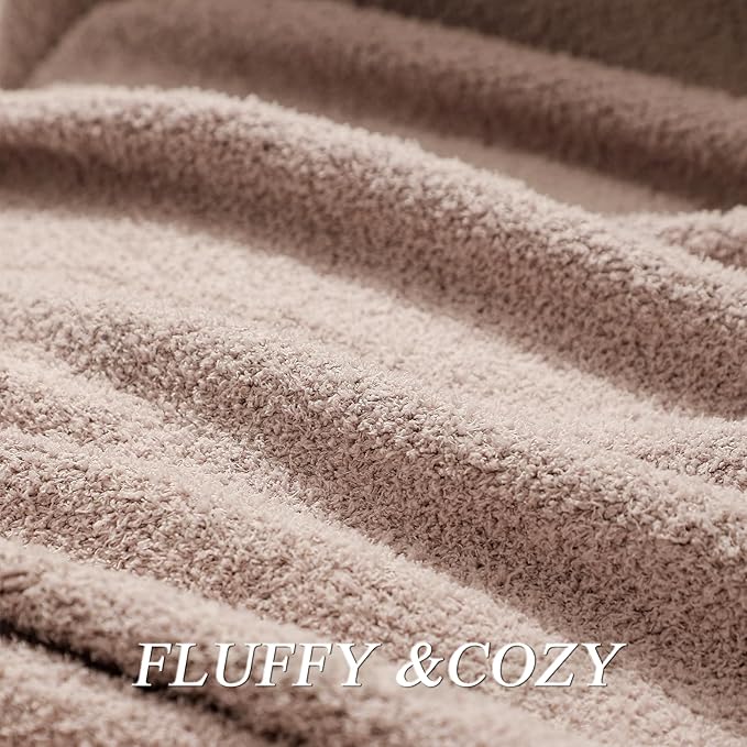 bearberry Super Soft Fluffy Throw Blanket Lightweight Cozy Warm Bed Blankets for Couch Bed Sofa All Season (Beige, 60”x80”)