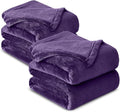 MOONLIGHT20015 Fleece Blanket 2 Pack - Super Soft Fluffy Purple Throw Blanket for Sofa and Bed - Warm and Cozy Lightweight 400 GSM Microfiber Bed Throws Blankets, 50x60 Inches (Throw/Travel)