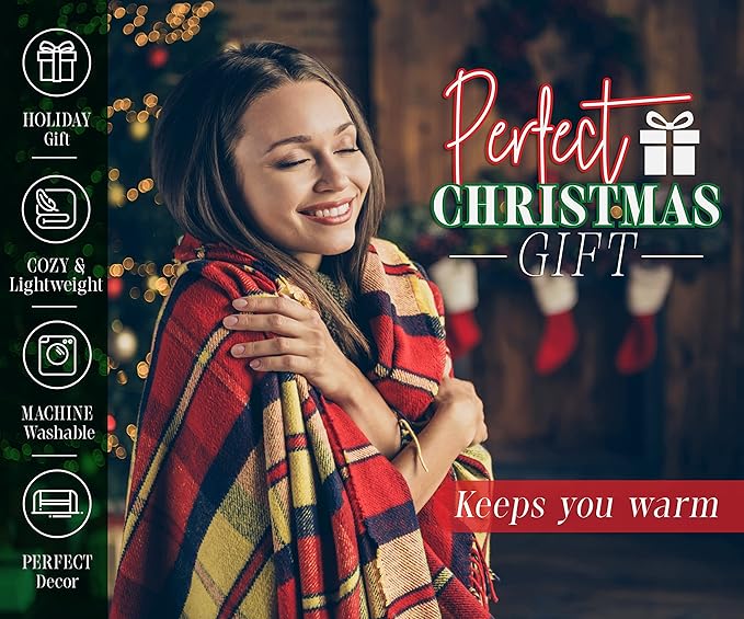 Elegant Comfort Luxury Velvety Feel Blanket, All-Season Lightweight Blanket, Ultra Plush, Soft, Cozy-Fuzzy Flannel Fleece for Couch, Sofa, Bed, Travel, Plaid Design, King/California King, Navy
