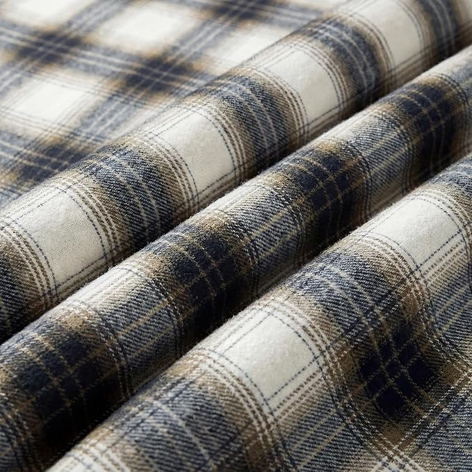 Horaldaily Dark Blue Brown Farmhouse Plaid Decorative Blanket Throw, Spring Summer Rustic Soft Lightweight Blanket for Couch Sofa Bed Lounging Decoration, Ideal Gifts for Kids Adults Self, 60x80
