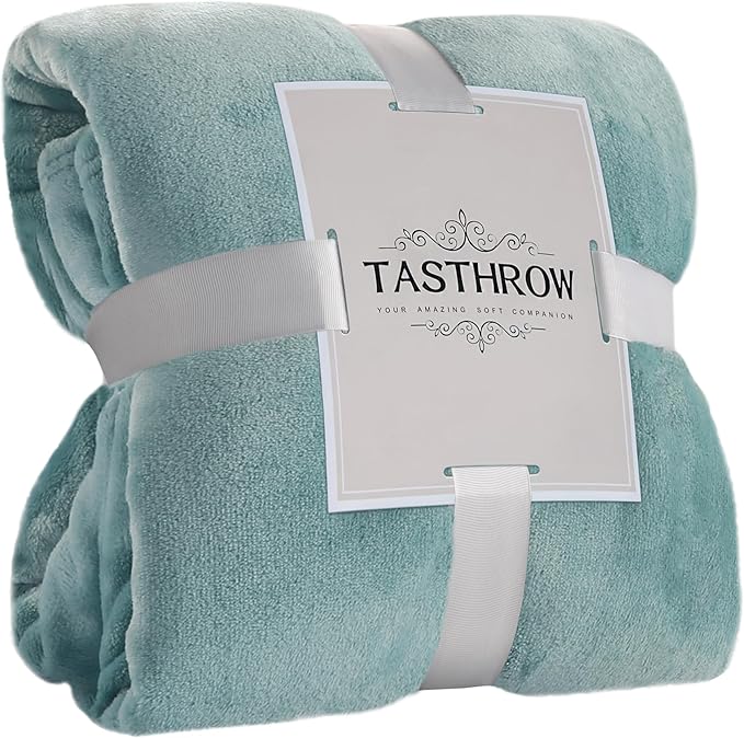 TASTHROW Bluishgreen Throw Blanket 60x80 Inches, Soft Plush Cozy Fleece Flannel Throw Blanket, Lightweight Warm Throws for Bed, Couch, Bedroom and Living Room, All Seasons