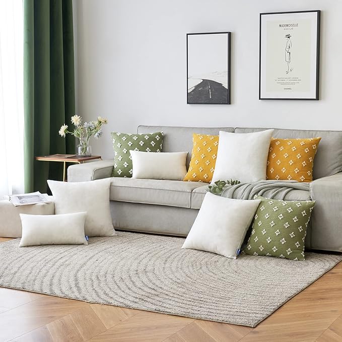 MIULEE 14x20 Pillow Inserts Set of 2, Rectangle Decorative Throw Pillow Premium Fluffy Lumbar Pillow Forms Sham Stuffer for Living Room Sofa Couch Bed