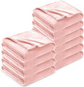 DREAMNINE Pack of 10 Fuzzy Soft Fleece Throw Blanket for Couch Sofa 50" x 60", Decorative Solid Lightweight Velvet Blankets for Chair, Cozy Accent Shaggy Plush Flannel Blanket for Bedroom, Pink