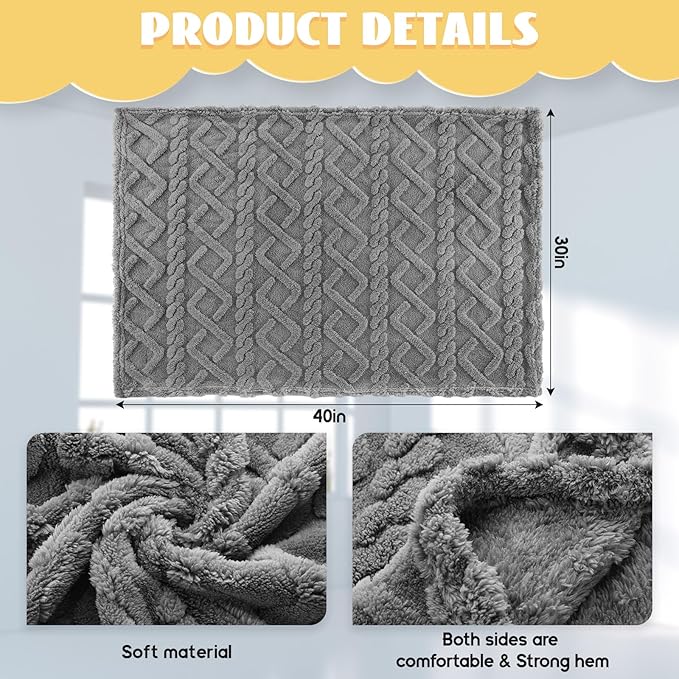 VitalCozy 4 Pcs Soft Fleece Baby Blankets Set 30" x 40" 3D Plush Warm Nursery Swaddling Bed Blanket Little Boys Girls Infant Toddlers and Newborn Receiving Gifts Blankets(Orange Set)