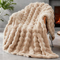 Faux Fur Twin Blanket for Couch, 1000 GSM Cozy Fuzzy Fluffy Soft Plush Thick Bubble Sherpa Blanket for Sofa Bedroom Living Room, Mothers Day Birthday Gifts for Women Home Decor