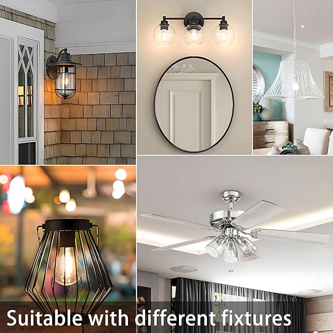 TJOY 12 Pack A19 Vintage LED Edison Bulbs, Dimmable, 60W Equivalent, High Brightness 5000K Daylight, Ultra-Bright, 8W E26 Standard Base, 800 Lumens, CRI80+, Clear Glass Filament Bulb for Home