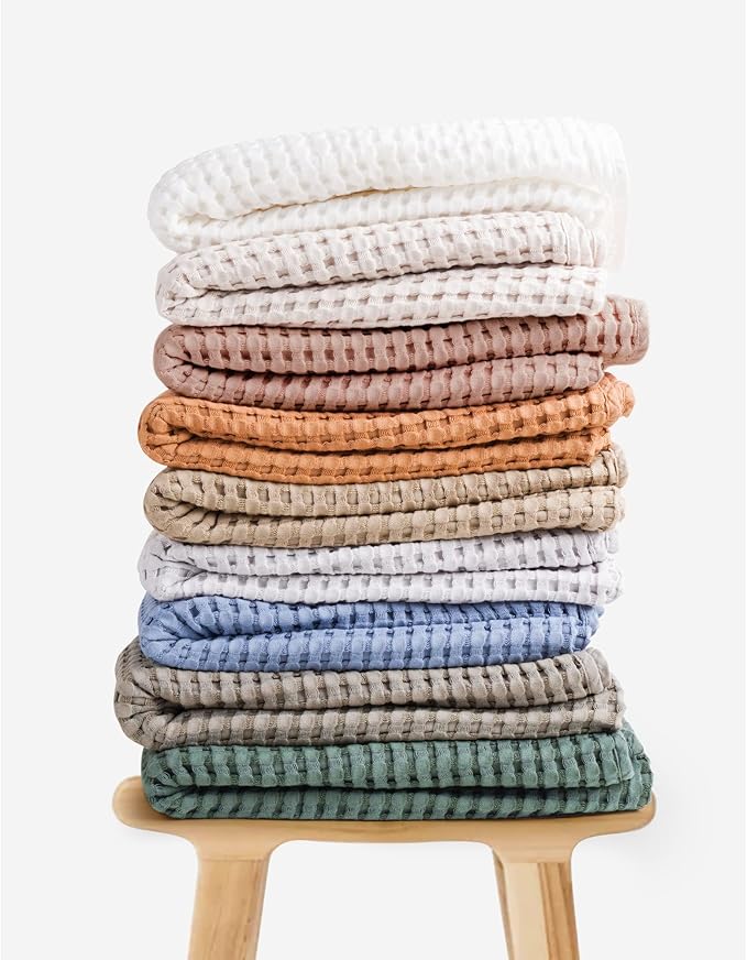 Konssy Waffle Baby Blanket - Soft & Cozy Nursery Swaddle Blanket, Lightweight Toddler Throw for Boys & Girls, Ideal for Wrapping(Blush Pink)