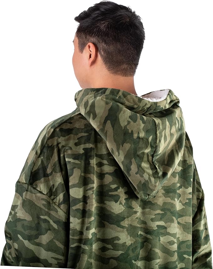 Bare Home Wearable Blanket Hoodie - Soft Plush Sherpa - Warm and Cozy - Oversized Wearable Blanket - Adult & Kid Sizes