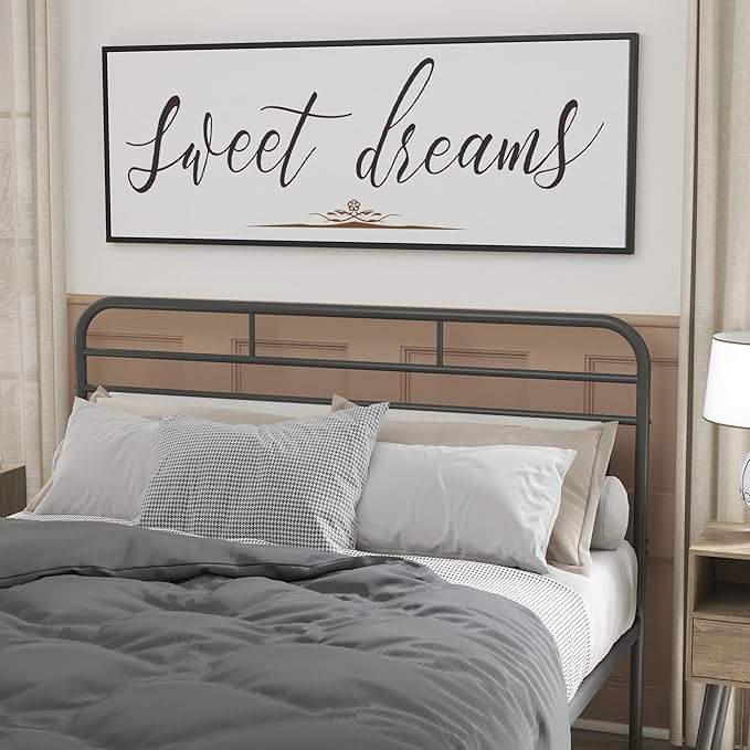 PEONIA 41" x 15" Sweet Dreams Above The Bed Wall Decor - Aesthetic And Minimalist Sweet Dreams Large Above Bed For Bedroom Wall Art Decor Canvas Signs With Soft Colors, Delicate Details (Black)