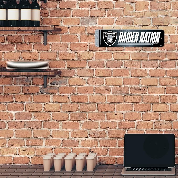 Rico Industries NFL Football Metal Street Sign 4" x 15" Home Décor - Bedroom - Office