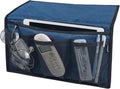 Gloppie Bedside Caddy with Pockets - Remote Holder & Storage Organizer - Blue